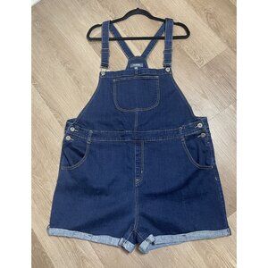 ModCloth Women's 2X Dark Wash Denim Overall Shorts w/Adjustable Straps‎ Casual
